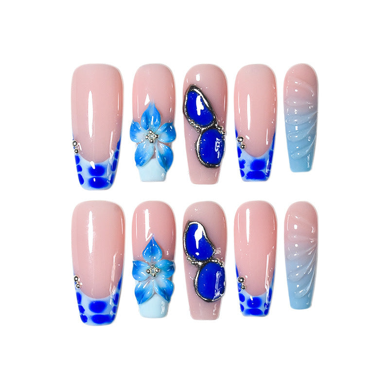 Künstlerische florale Acryl-Nagelerweiterungen Karnz