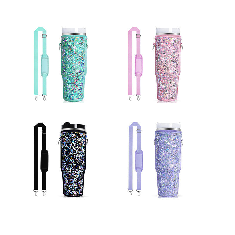 Damen Glitzernde Isolierflasche Hülle Karnz