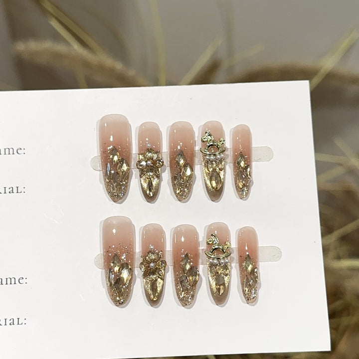 Luxuriös dekorative Press-On-Nagelset