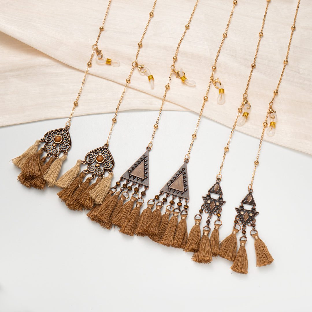 Bohemian Quasten Brillen Kette Karnz