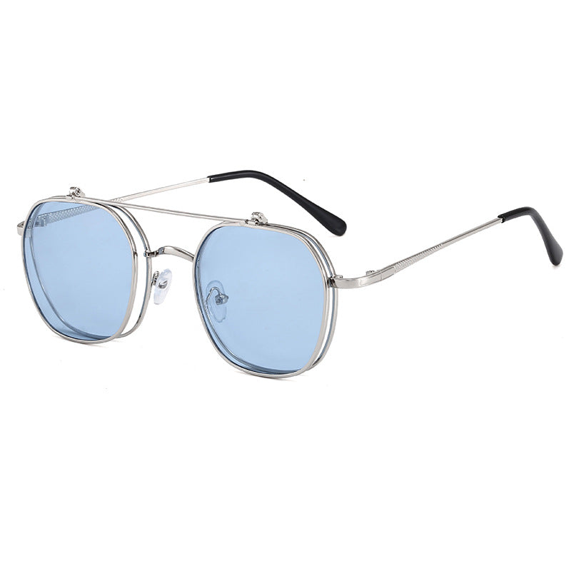 Damen geometrische Oversized-Sonnenbrille mit elegantem goldenem Rahmen Karnz