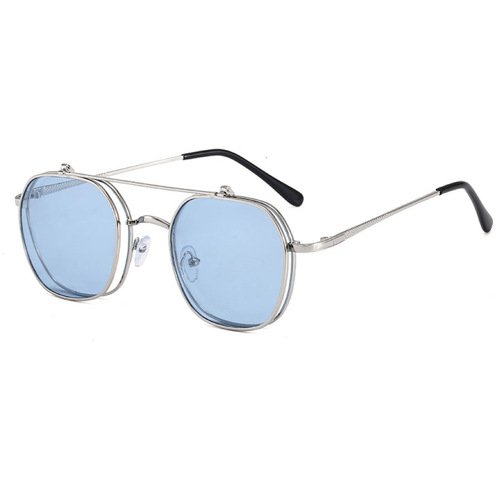 Damen geometrische Oversized-Sonnenbrille mit elegantem goldenem Rahmen Karnz