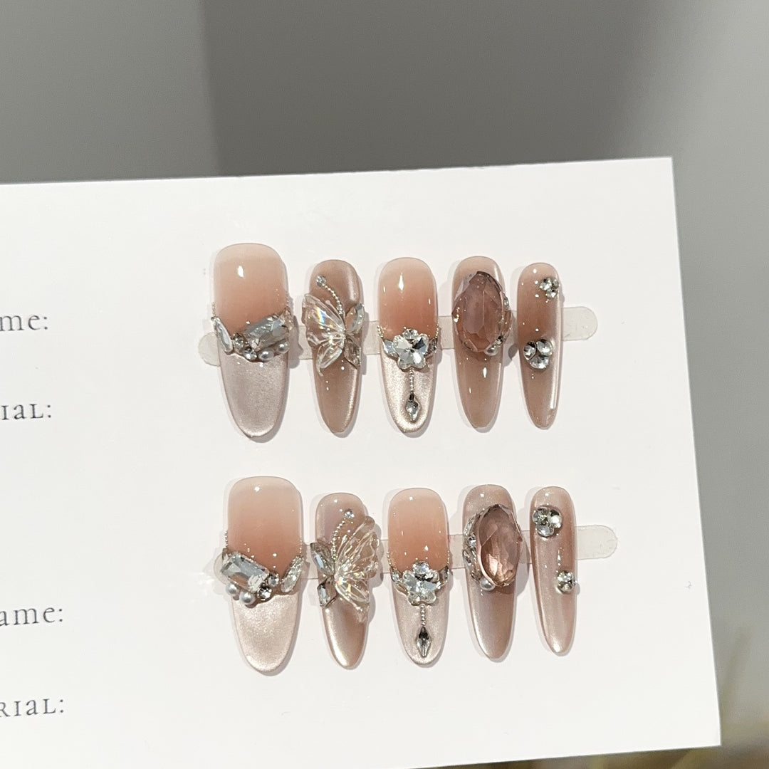 Dekoratives Langanhaltendes Press-On Nagelset