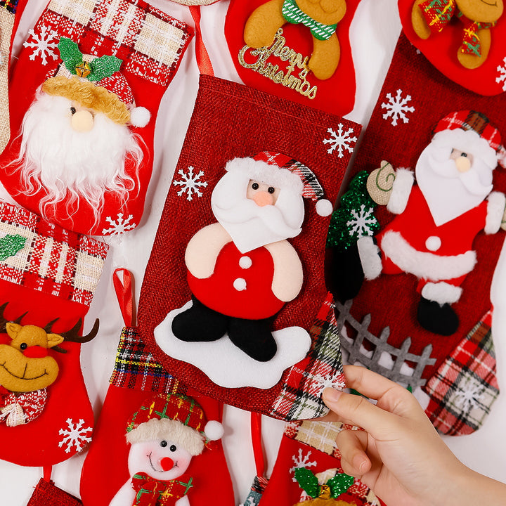 Festlicher Weihnachtsstrumpf mit Rentier-Motiv Karnz