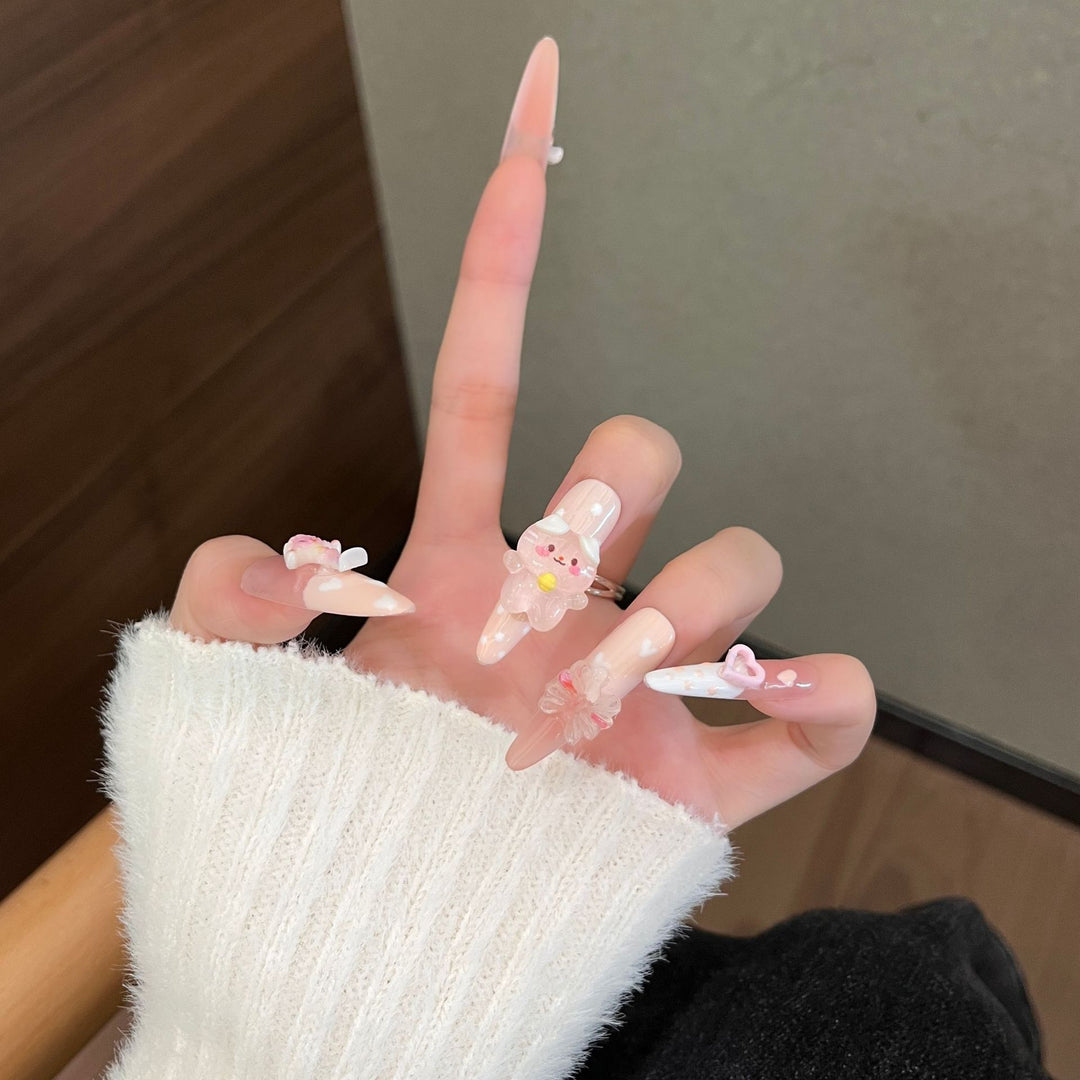 Verspielt 3D Charakter-Themen Press-On Nagelset Karnz