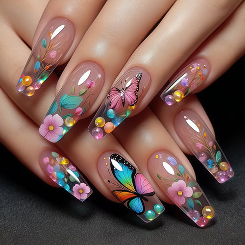 Künstlerisches Schmetterlingsdesign Press-On Nail Set Karnz