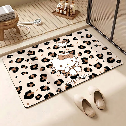 Leopard Print Hello Kitty Dekorative Teppichmatte