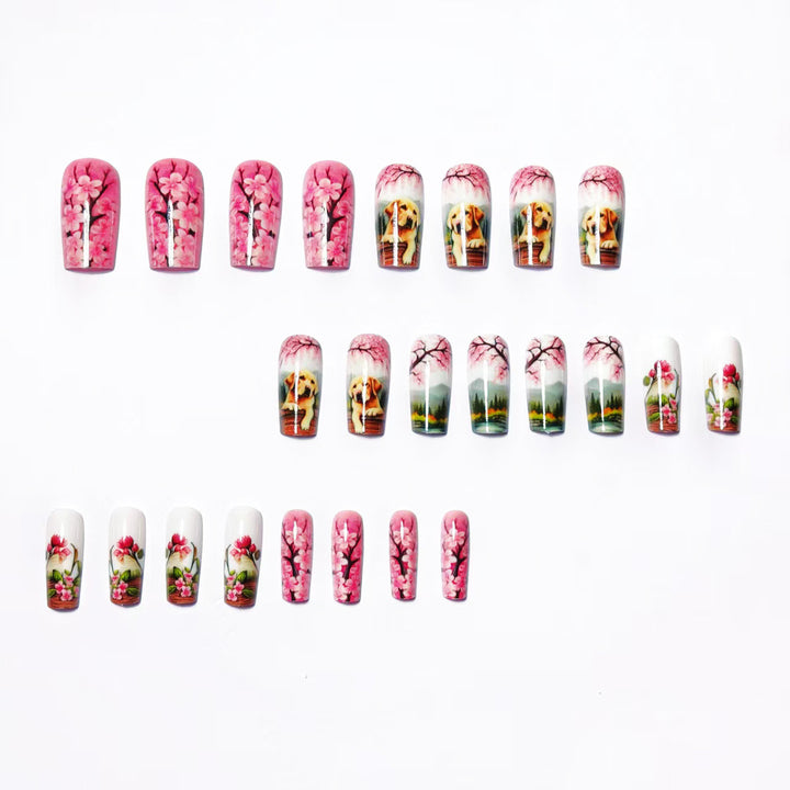 Kunstnägel mit Floralen und Tierischen Motiven Karnz