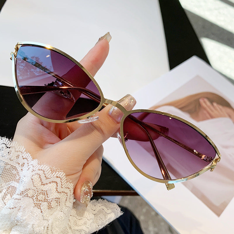 Damen Cat-Eye Sonnenbrille mit elegantem Metallrahmen und UV-Schutz Karnz