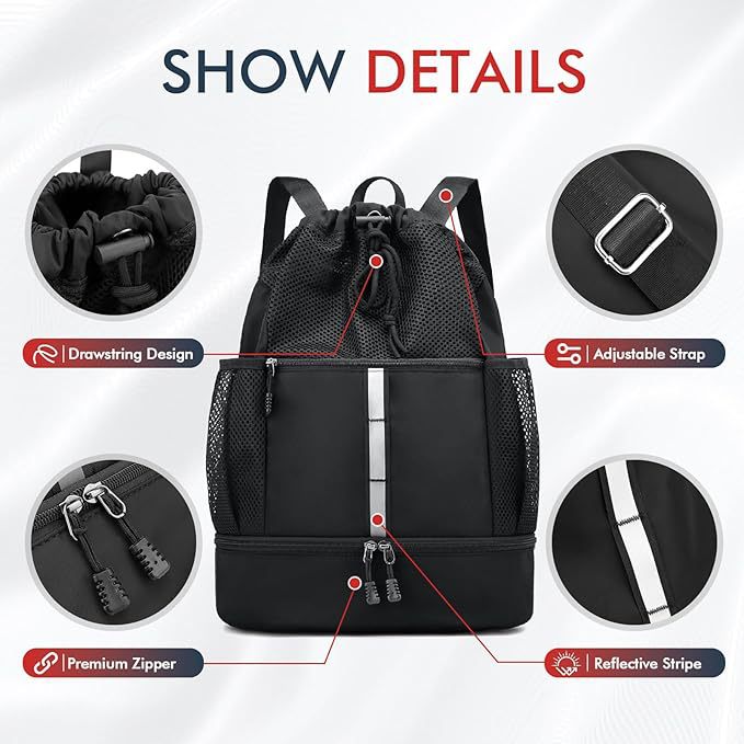 Erweiterbarer Mesh-Gym-Rucksack Karnz