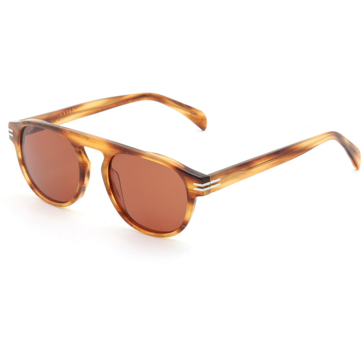 Damen modische Sonnenbrille mit schmalem Rahmen und stylischen Akzenten Karnz