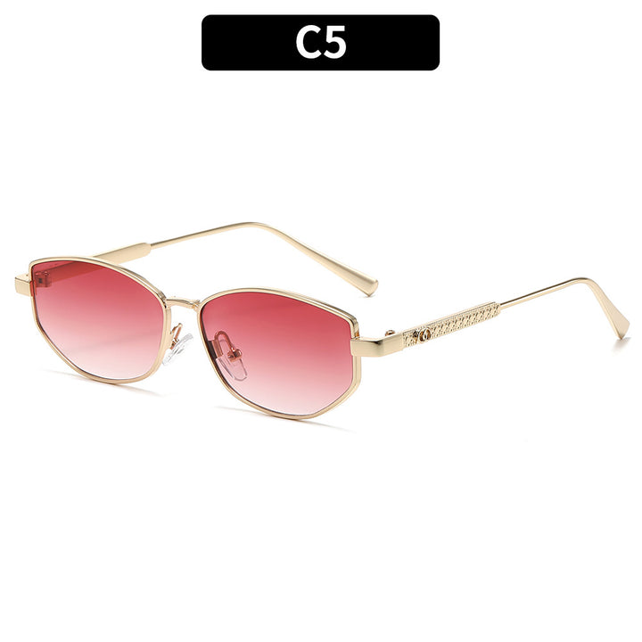 Stylische hexagonale Metallrahmen Sonnenbrille