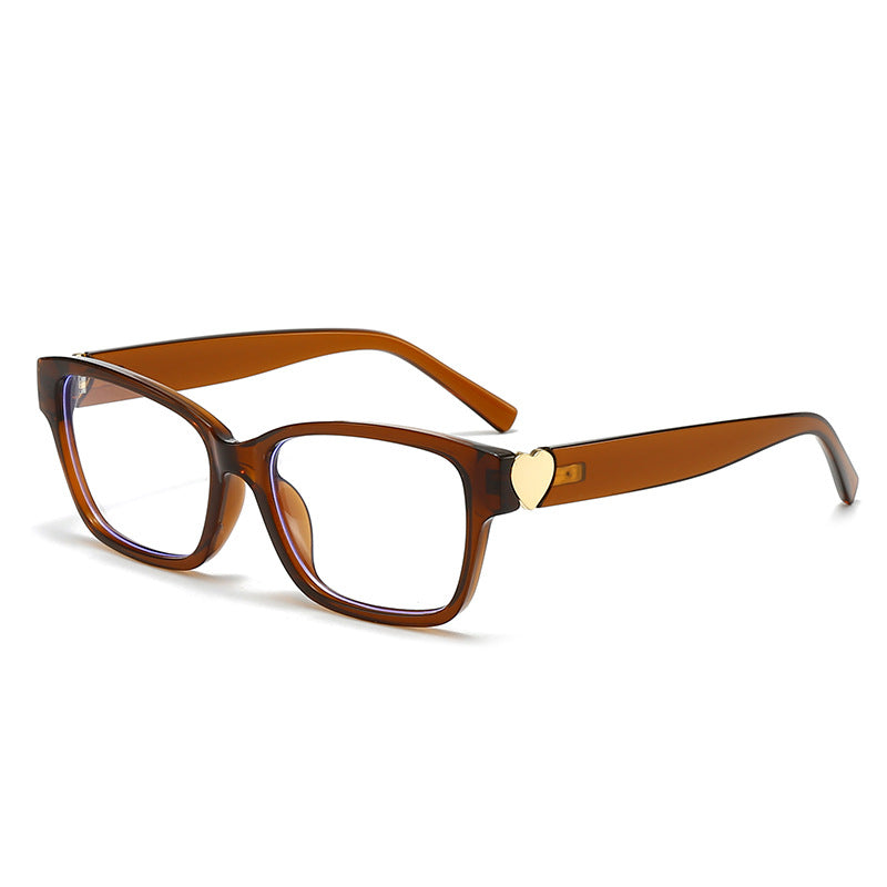 Damen modische quadratische Sonnenbrille mit Herz-Akzenten Karnz