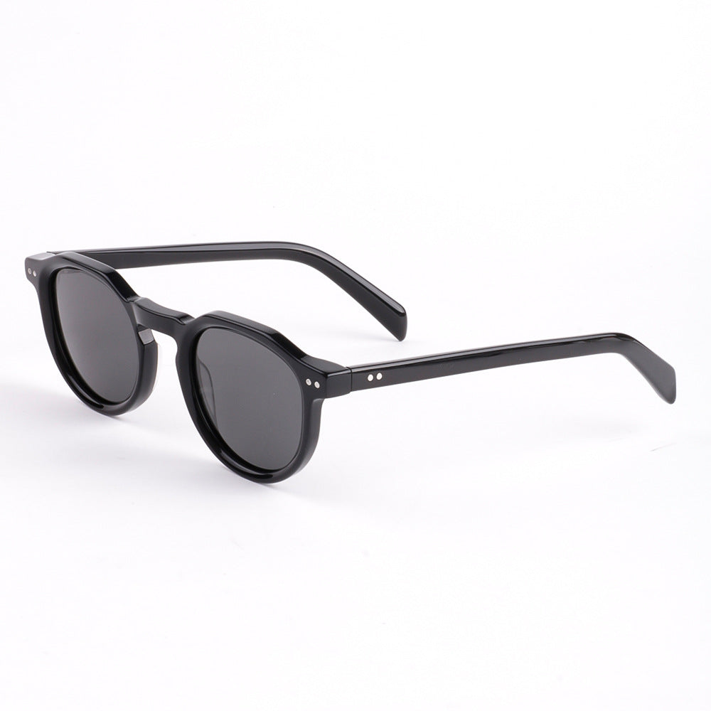 Damen modische Sonnenbrille mit stilvollem, runden Rahmen und UV-Schutz Karnz