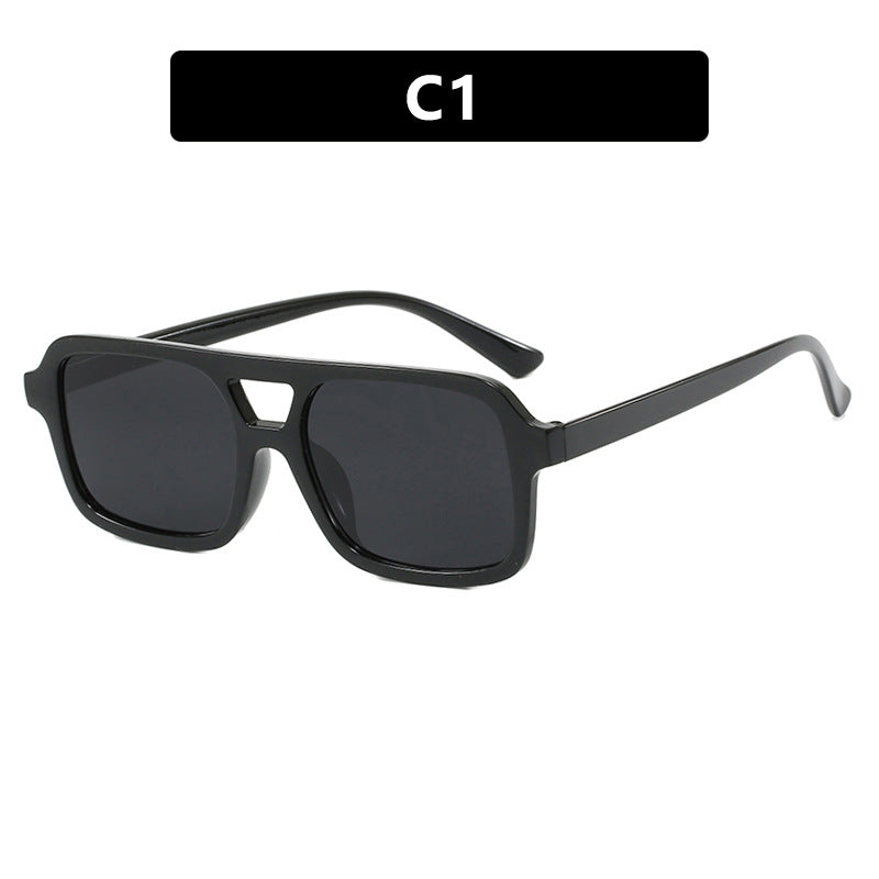 Damen modische quadratische Sonnenbrille aus transparentem Kunststoff Karnz