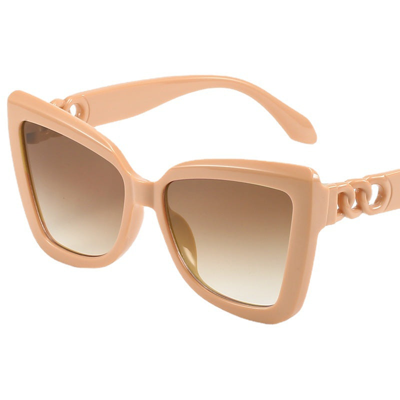 Damen moderne Cat-Eye Sonnenbrille mit klarem Rahmen und UV-Schutz Karnz
