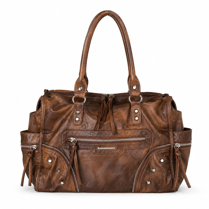 Multi-Pocket Vintage Leder Tasche
