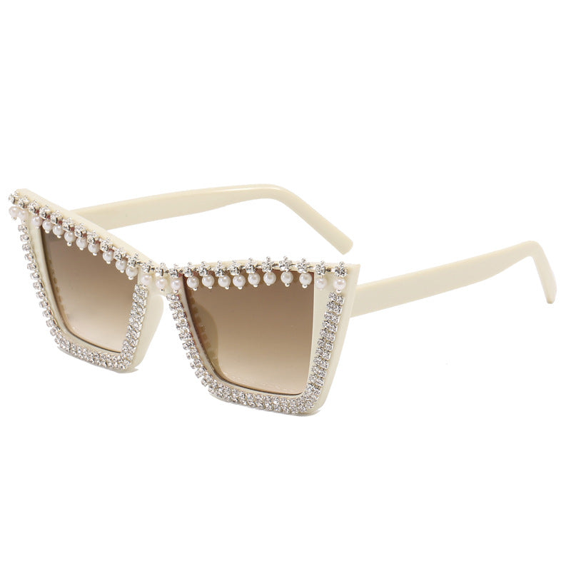 Damen Glamouröse Designer-Sonnenbrille mit funkelndem Rahmen Karnz