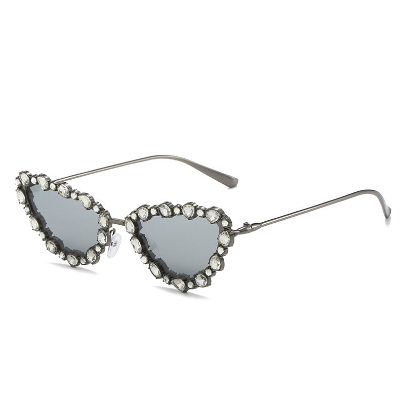Herzförmige mit Strass verzierten Sonnenbrille Karnz