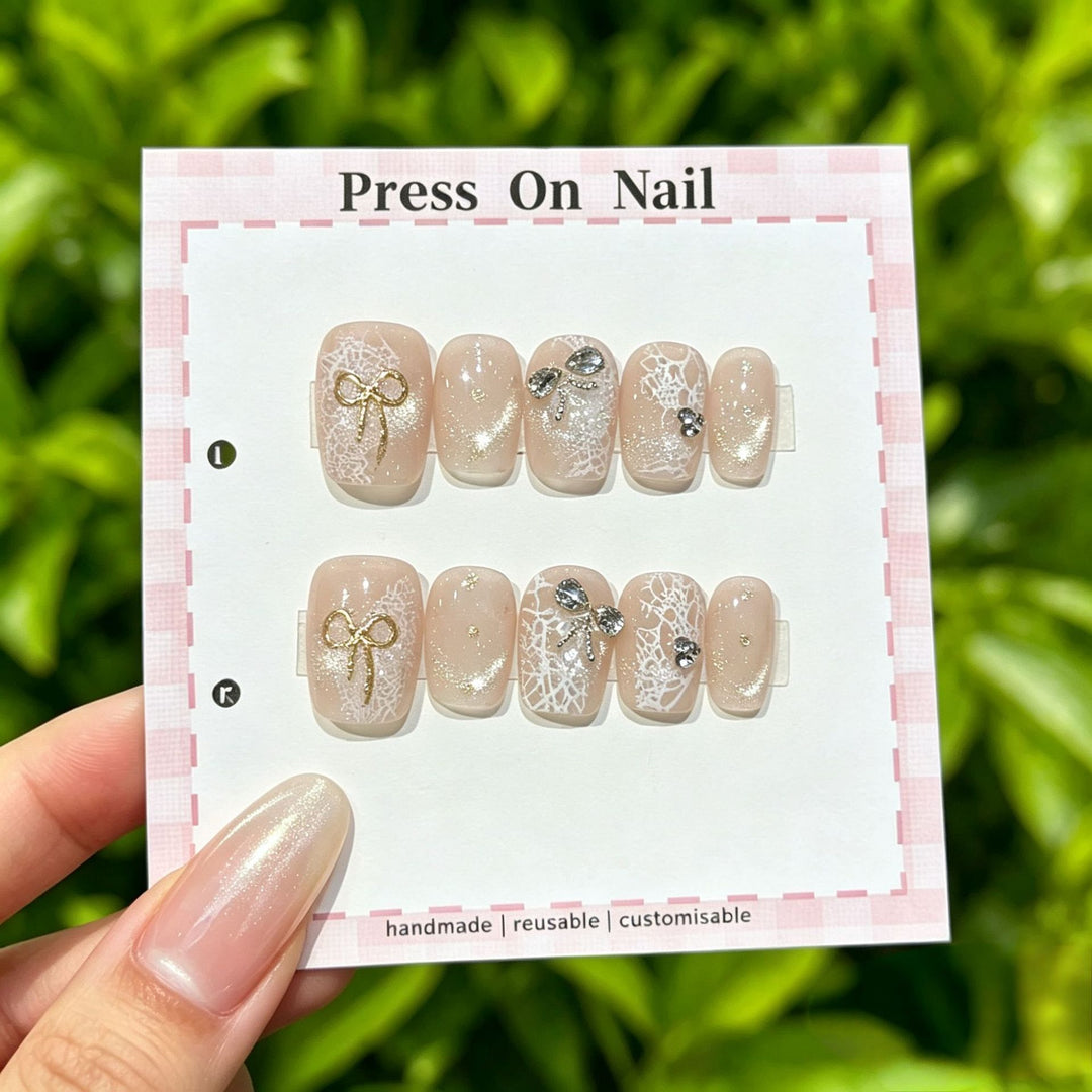Anpassbare Glitter-Akzent Press-On Nägel