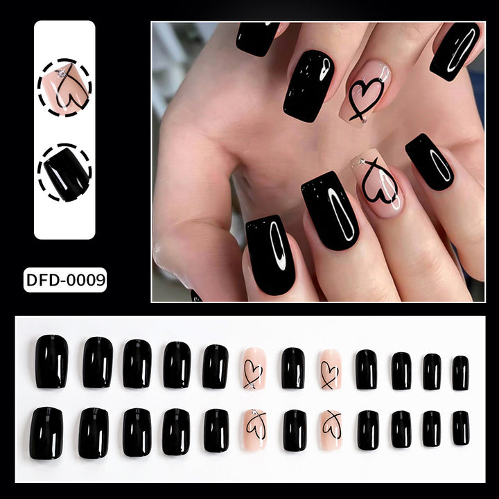 Premium Abstract Heart Press-On Nail Set Karnz