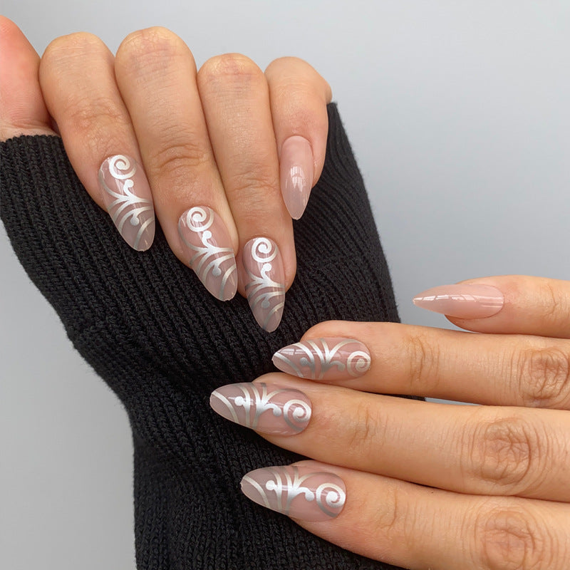 Glamouröse Glitzer-Stiletto Press-On Nägel Karnz