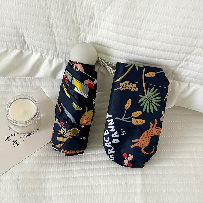 Damen Faltbarer Regenschirm mit ausdrucksstarkem Blumenmuster Karnz