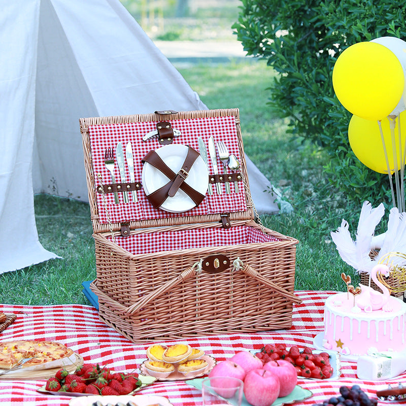 Damen Picknickkorb mit umfassendem Geschirrset und elegantem Innenfutter Karnz