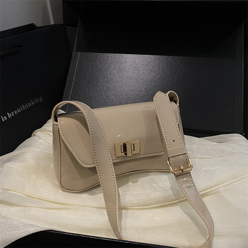 Elegante patentierte Leder Mini-Schultertasche