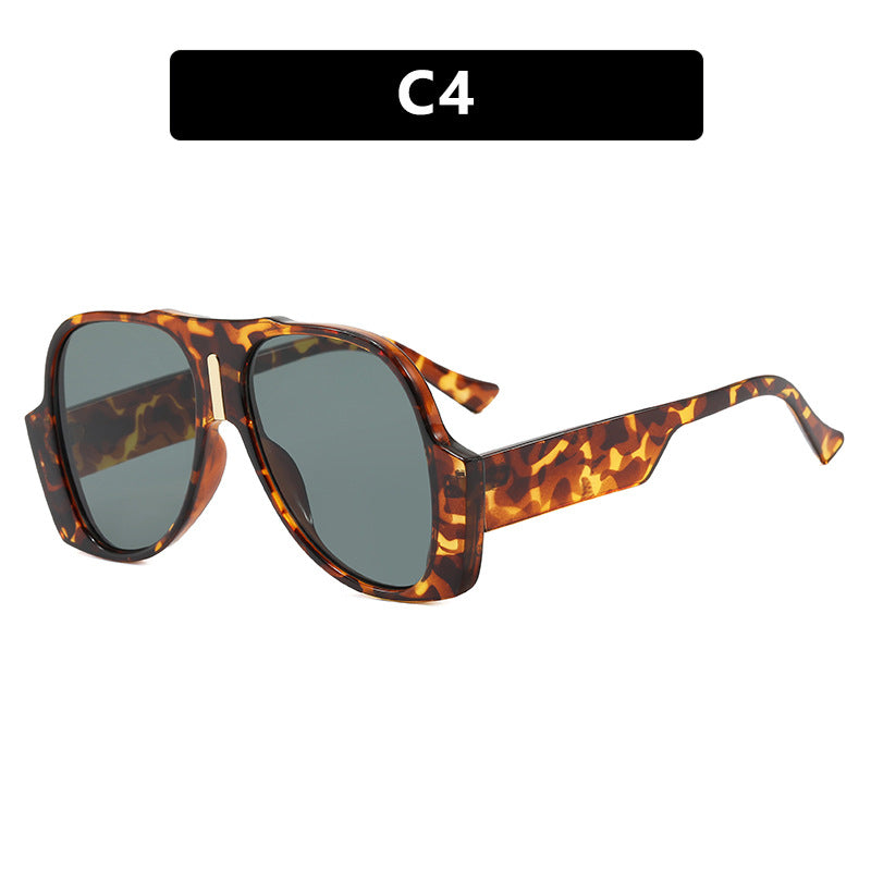 Damen quadratische Sonnenbrille mit einzigartigem tiermuster Rahmen und UV-Schutz Karnz