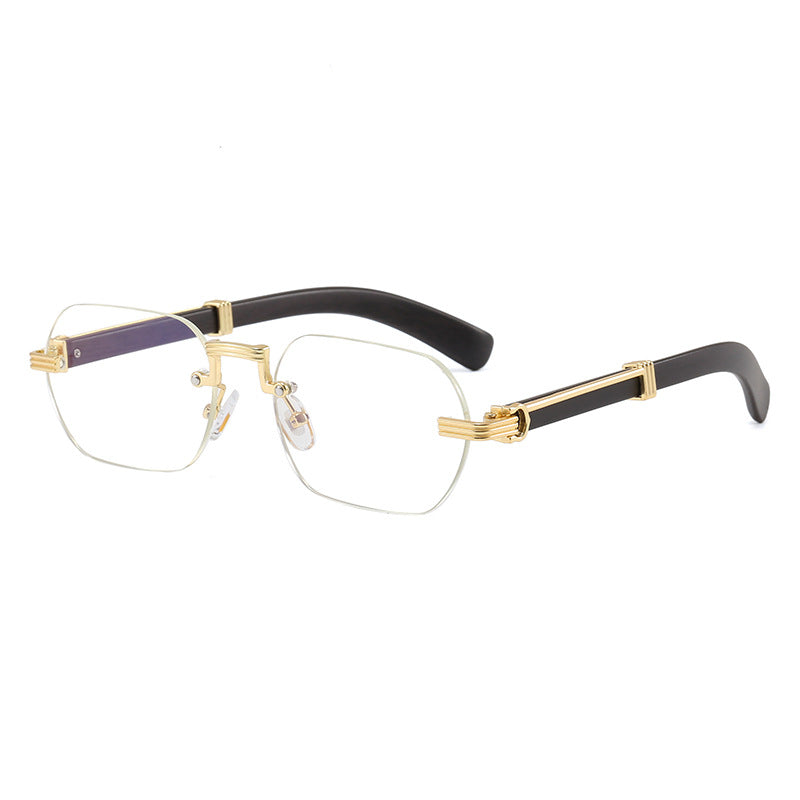 Damen Geometrische Designer-Sonnenbrille mit luxuriösem Metallrahmen Karnz