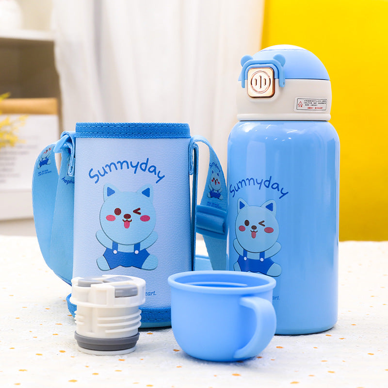 Damen Isolierte Trinkflasche mit niedlichem Tierdesign und praktischem Tragegurt Karnz