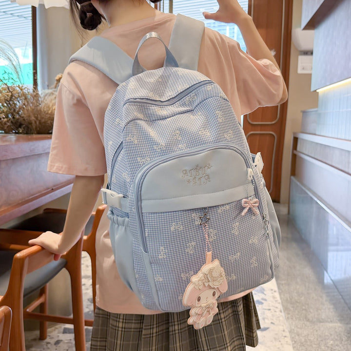 Stylischer kariert gemusterter Rucksack Karnz
