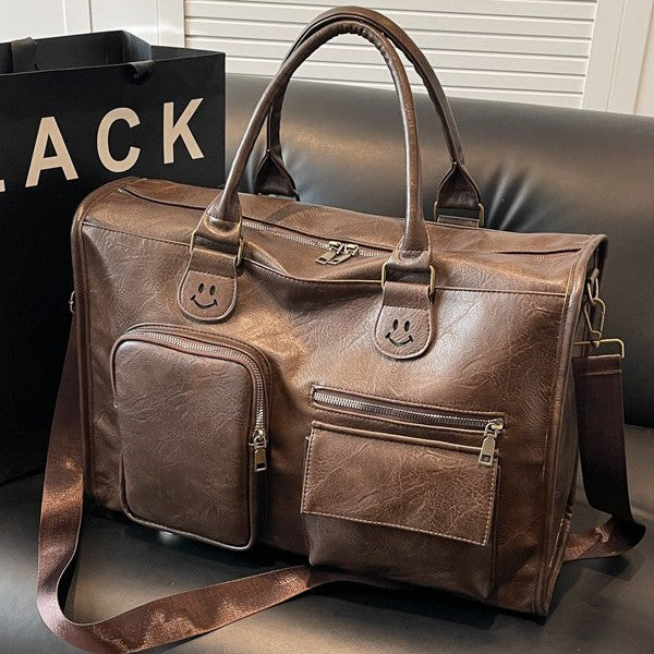 Vielseitige Leder Wochenend Reisetasche