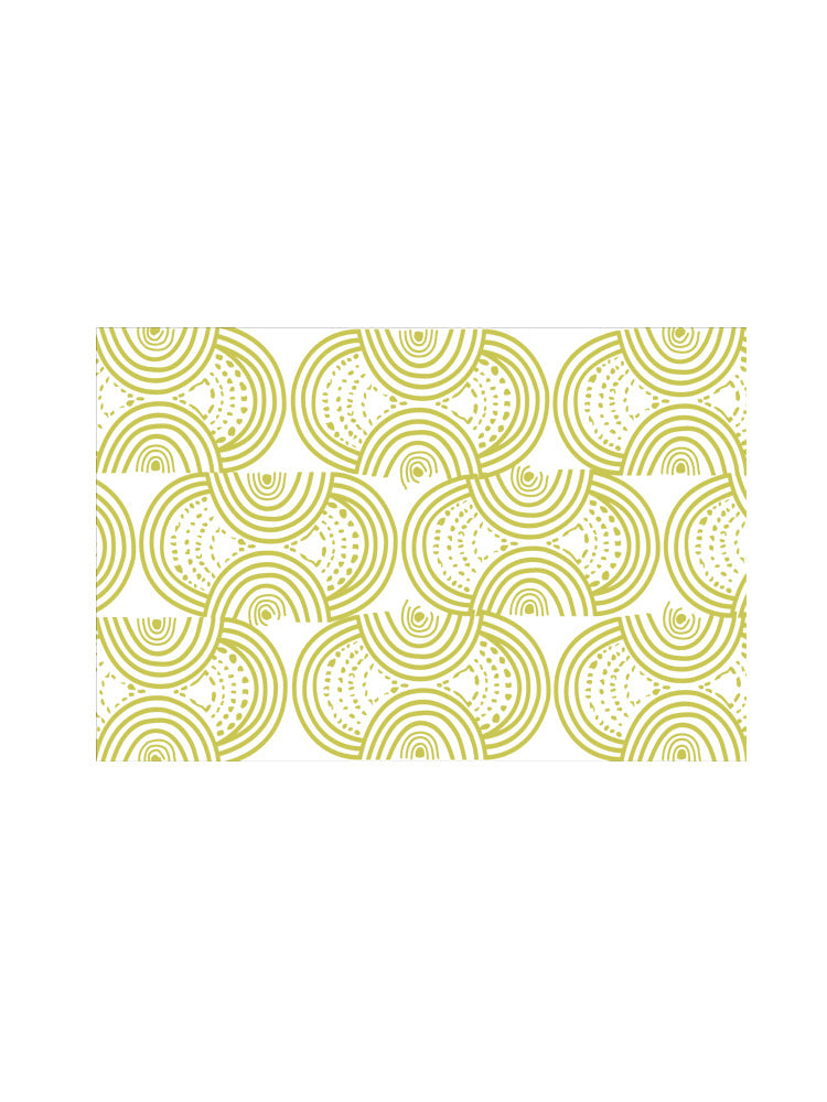 Abwaschbare Tischdecke mit kreisförmigem Retro-Print und PVC‑Beschichtung