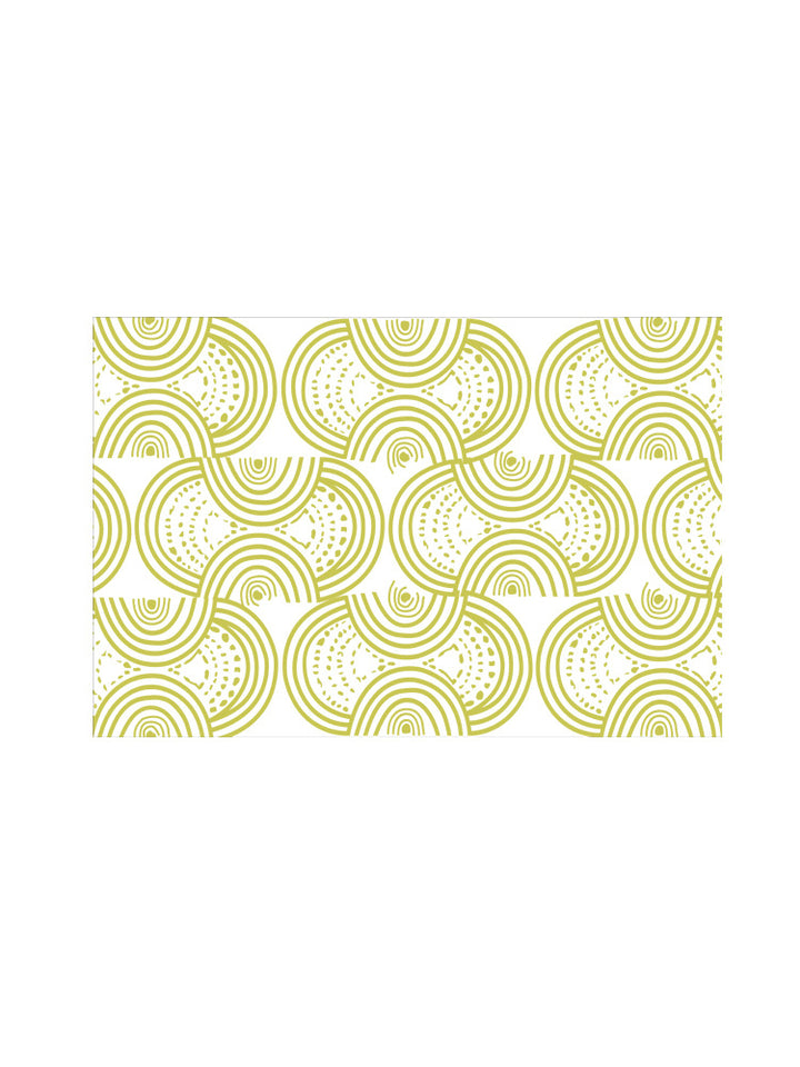 Abwaschbare Tischdecke mit kreisförmigem Retro-Print und PVC‑Beschichtung