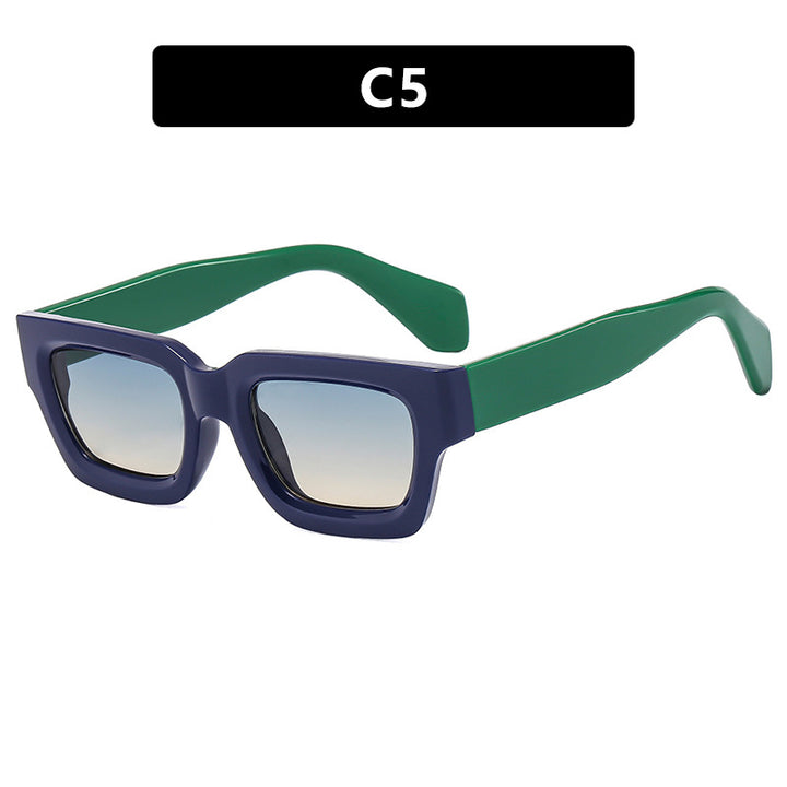 Damen modische rechteckige Sonnenbrille mit breitem Rahmen und schützendem UV-Filter Karnz