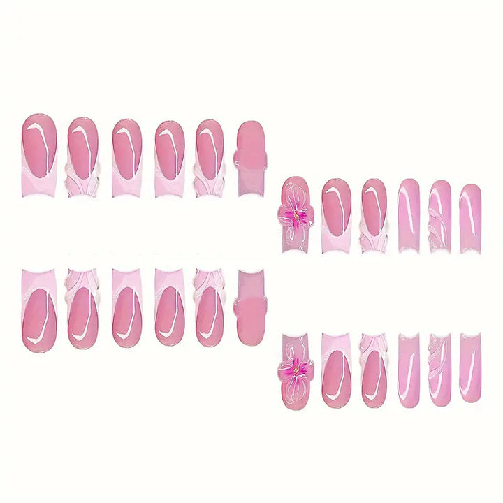 Florales dekoratives Press-on-Nagelset Karnz