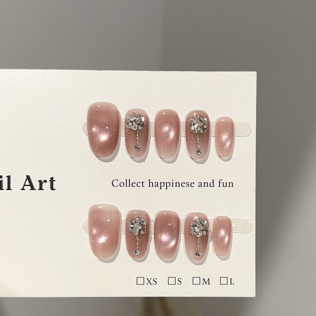 Elegantes Glitzerndes Press-On Nagelkunst Set