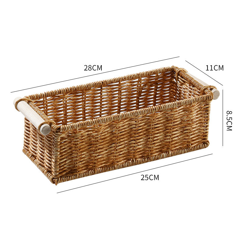 Unisex Rechteckiger Korb aus geflochtenem Naturmaterial Karnz