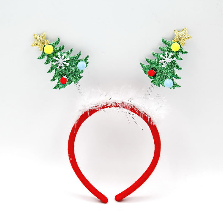 Festlicher Weihnachts-Haarreif mit lustigen Weihnachtsmannfiguren