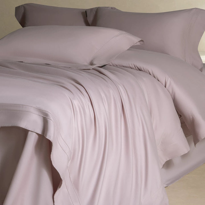 Bürstenmikrofaser-Satin-Bettbezug-Set mit Doppelstichsaum