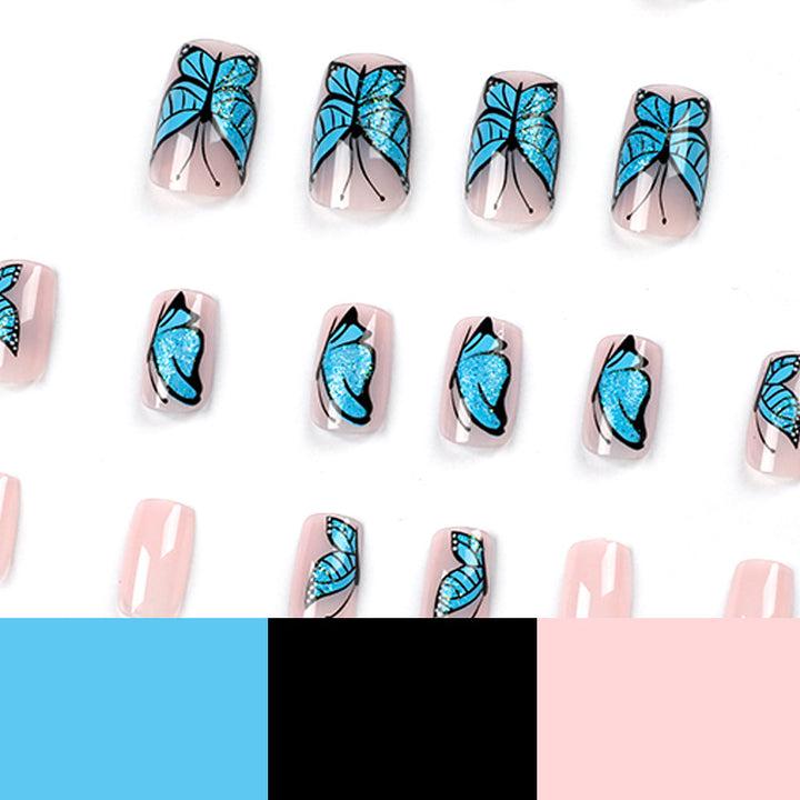 Künstliche Nagelkunst Design mit Schmetterlingsmotiv Karnz