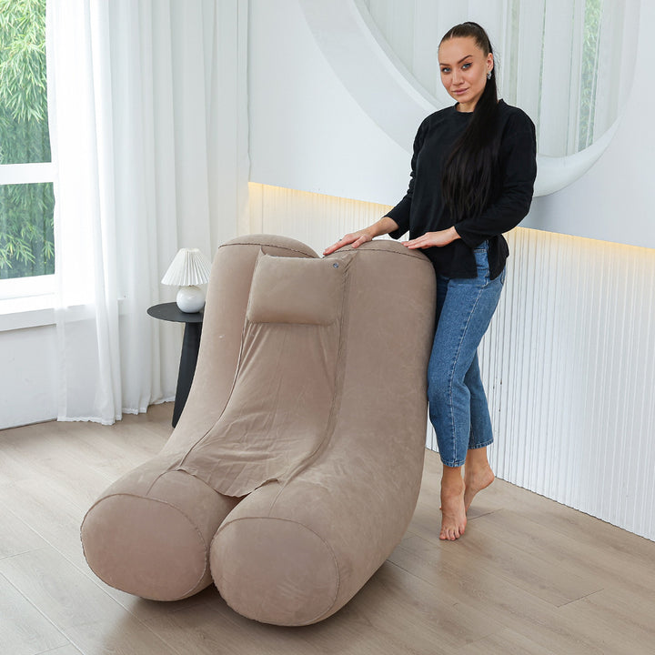 Damen Ergonomische Aufblasbare Relaxliege mit Kopfstütze Karnz