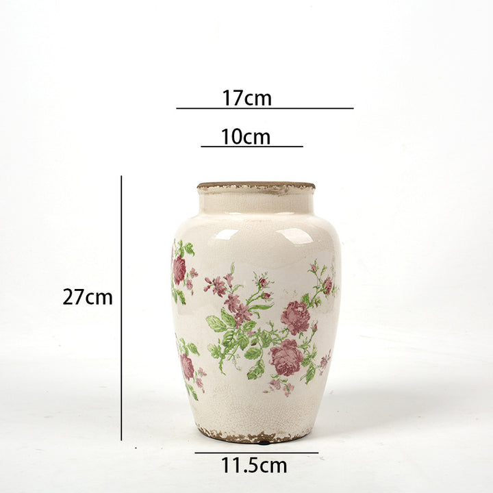 Florale Keramik Vase mit kunstvollem Design Karnz