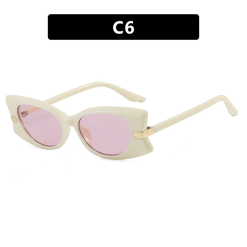 Damen Cat-Eye Sonnenbrille mit stilvollem Einsatz aus Metall und UV-Schutz Karnz