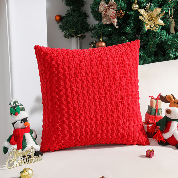 Strukturierter gestrickter Dekorationskissen
