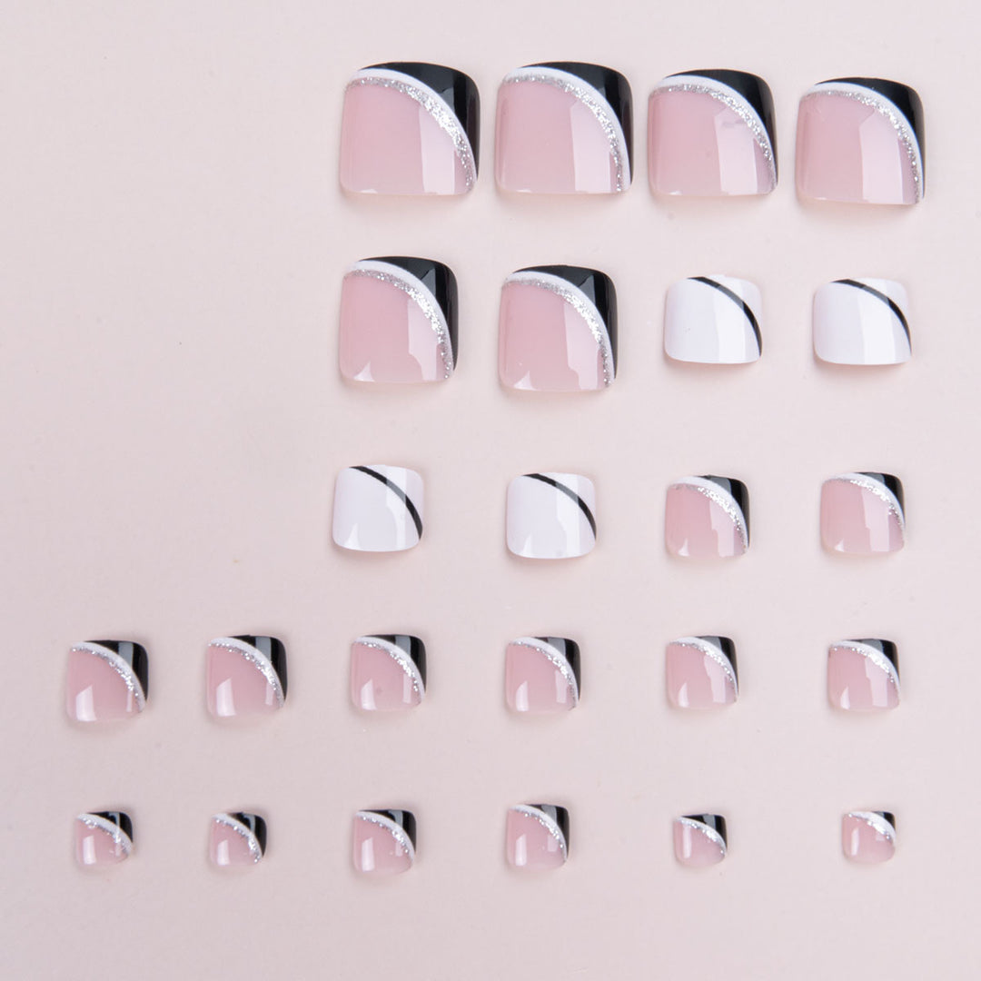 Künstlerische Geometrische Pediküre Nagelkunst