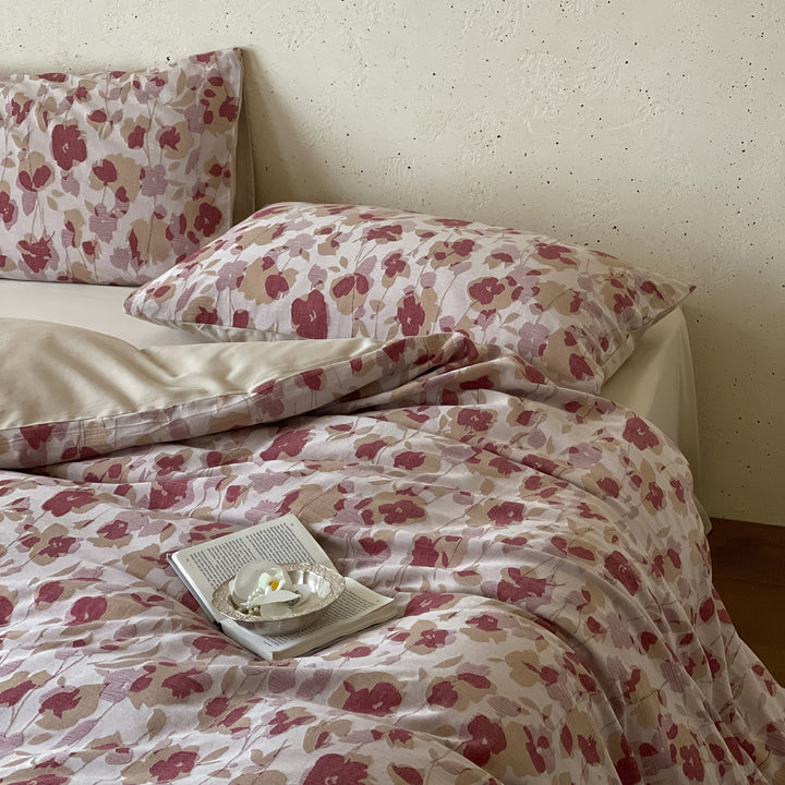 Bettwäsche-Set mit floralem Baumwoll-Perkal und extra-weichem Finish