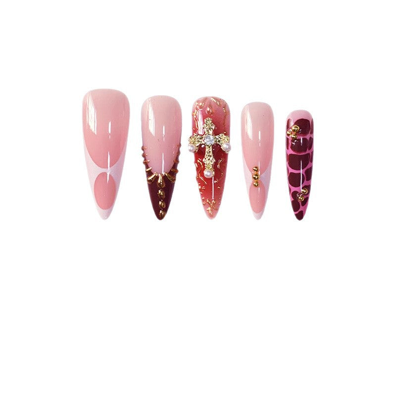 Elegantes Stiletto Press-On Nagelset Karnz
